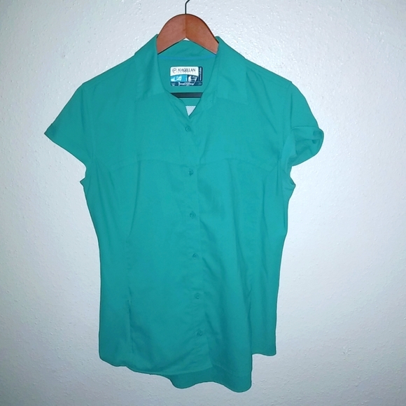 Chemise Magellan Fish Gear Pour Femme - Taille L - Bleue - Coupe Classique - Occasion